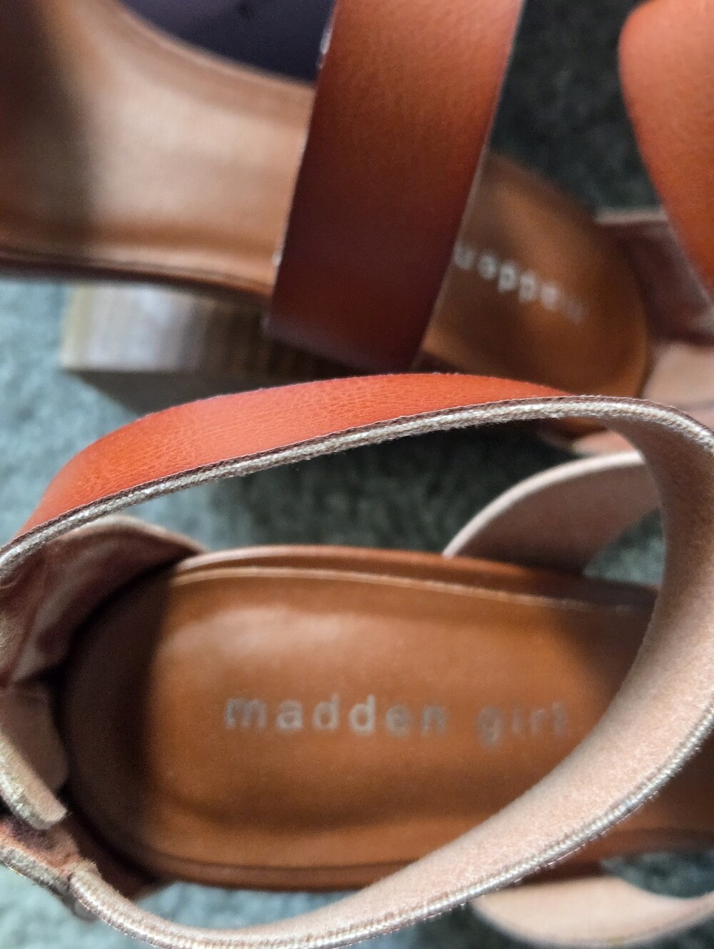 Madden Girl Chestnut Brown Ankle-Strap Block Heel Sandals - Picture 7 of 7
